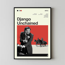 Mid Century Modern Django Unchained Movie Poster, Retro Movie Print, Modern Vintage Movie Posters