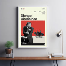 Mid Century Modern Django Unchained Movie Poster, Retro Movie Print, Modern Vintage Movie Posters