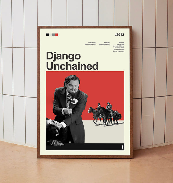 Mid Century Modern Django Unchained Movie Poster, Retro Movie Print, Modern Vintage Movie Posters