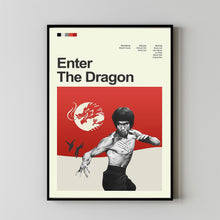 Mid Century Modern Enter the Dragon Movie Poster, Retro Movie Print, Modern Vintage Movie Posters