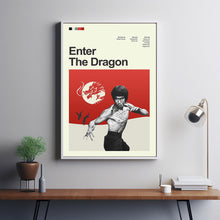 Mid Century Modern Enter the Dragon Movie Poster, Retro Movie Print, Modern Vintage Movie Posters