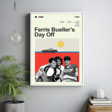 Mid Century Modern Ferris Bueller's Day Off Movie Poster, Retro Movie Print, Modern Vintage Movie Posters