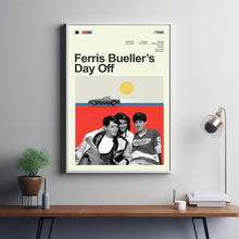 Mid Century Modern Ferris Bueller's Day Off Movie Poster, Retro Movie Print, Modern Vintage Movie Posters