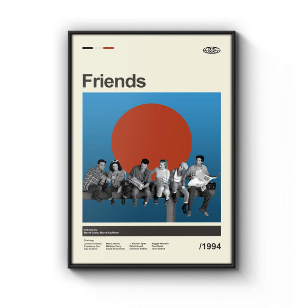 Mid Century Modern Friends Poster, Retro Friends Print, Modern Vintage Movie Posters 4315336211