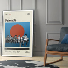 Mid Century Modern Friends Poster, Retro Friends Print, Modern Vintage Movie Posters 4315336211