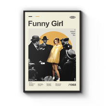 Mid Century Modern Funny Girl Movie Poster, Retro Movie Print, Modern Vintage Movie Posters 1792490379