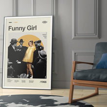 Mid Century Modern Funny Girl Movie Poster, Retro Movie Print, Modern Vintage Movie Posters 1792490379