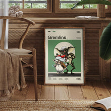 Mid Century Modern Gremlins Movie Poster, Retro Movie Print, Modern Vintage Movie Posters 1784887420