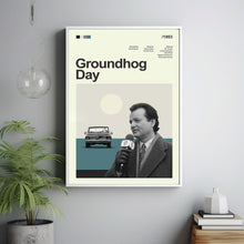 Mid Century Modern Groundhog Day Movie Poster, Retro Movie Print, Modern Vintage Movie Posters