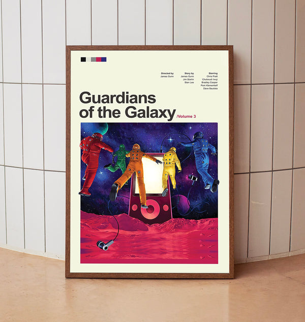 Mid Century Modern Guardians of the Galaxy Vol 3 Movie Poster, Retro Movie Print
