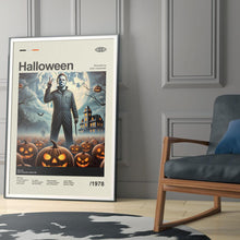 Mid Century Modern Halloween Movie Poster, Vintage Retro Movie Print, Minimalist Michael Myers Posters 1793681243