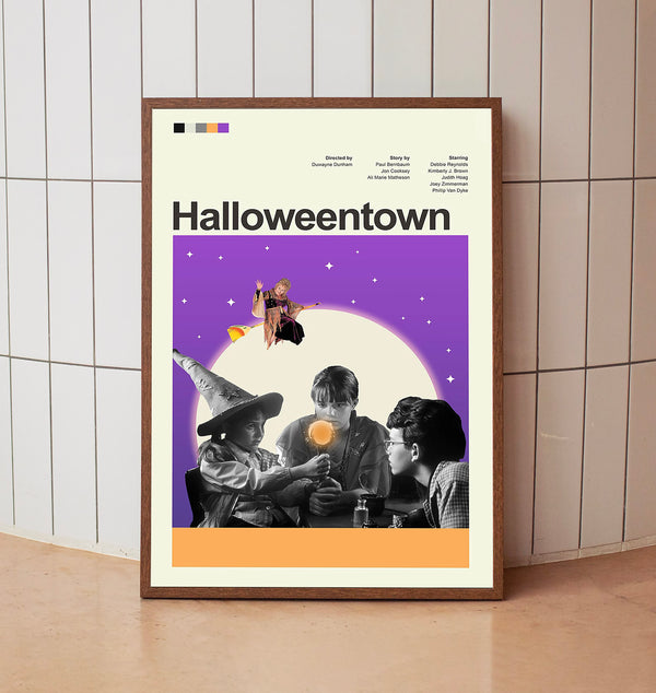 Mid Century Modern Halloweentown Movie Poster, Retro Movie Print, Modern Vintage Movie Posters