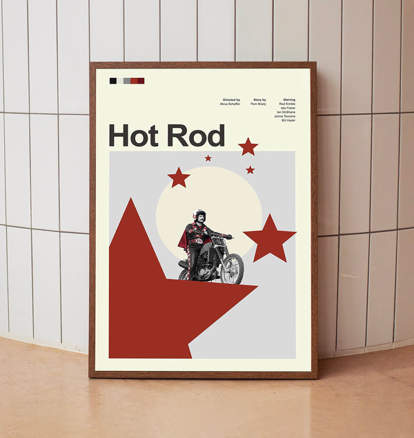 Mid Century Modern Hot Rod Movie Poster, Retro Movie Print, Modern Vintage Movie Posters