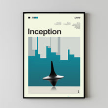 Mid Century Modern Inception Movie Poster, Retro Movie Print, Modern Vintage Movie Posters