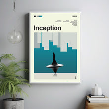 Mid Century Modern Inception Movie Poster, Retro Movie Print, Modern Vintage Movie Posters