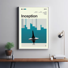 Mid Century Modern Inception Movie Poster, Retro Movie Print, Modern Vintage Movie Posters