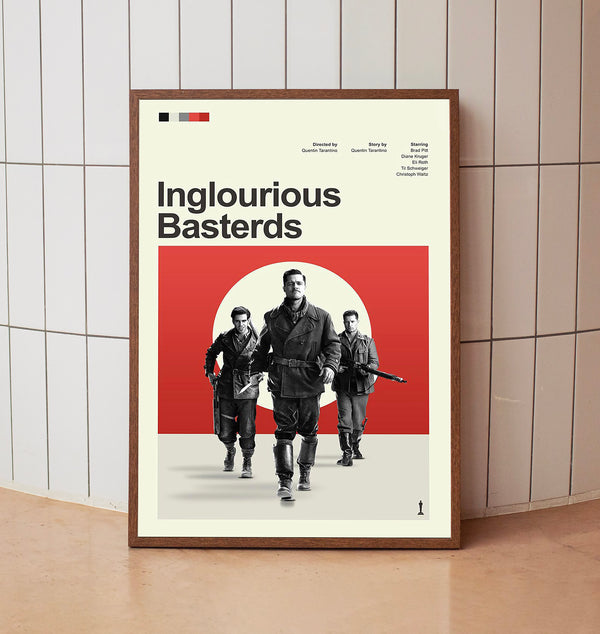 Mid Century Modern Inglourious Basterds Movie Poster, Retro Movie Print, Modern Vintage Movie Posters