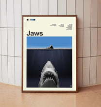 Mid Century Modern Jaws Movie Poster, Retro Movie Print, Modern Vintage Movie Posters 1