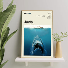 Mid Century Modern Jaws Movie Poster, Retro Movie Print, Modern Vintage Movie Posters 1548388758