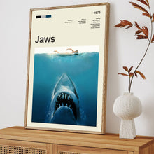 Mid Century Modern Jaws Movie Poster, Retro Movie Print, Modern Vintage Movie Posters 1548388758