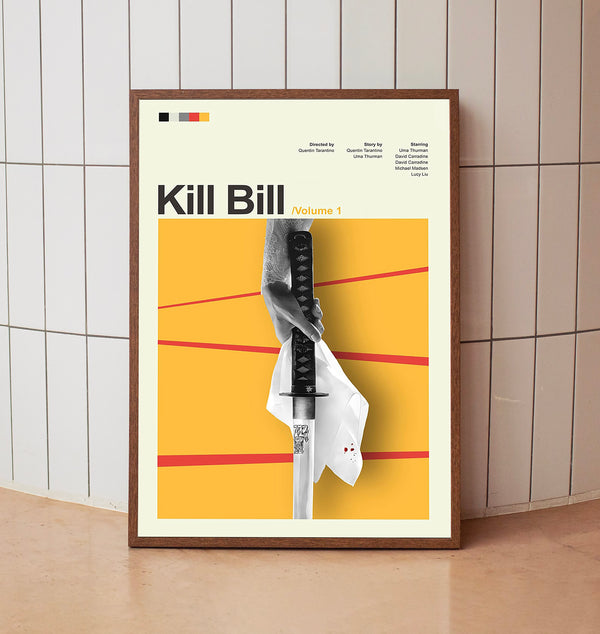 Mid Century Modern Kill Bill Vol 1 Movie Poster, Retro Movie Print, Modern Vintage Movie Posters
