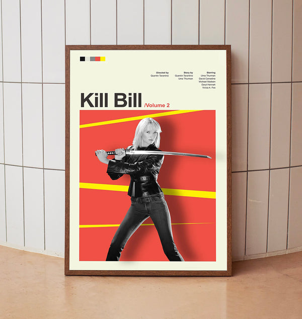 Mid Century Modern Kill Bill Vol 2 Movie Poster, Retro Movie Print, Modern Vintage Movie Posters