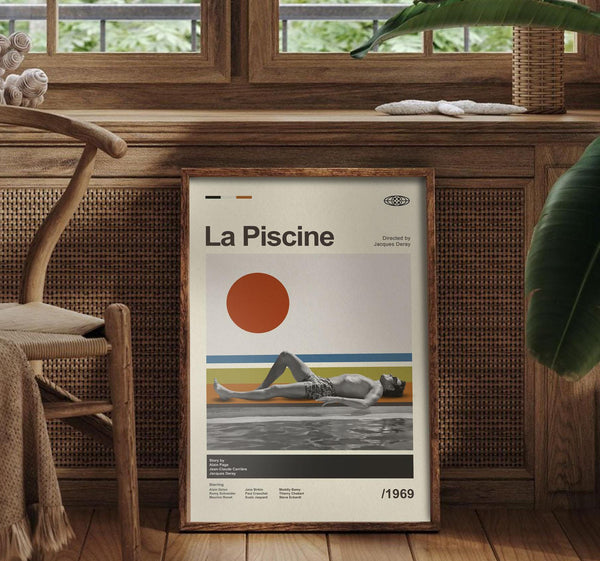 Mid Century Modern La Piscine Movie Poster, Retro La Piscine Movie Print, Modern Vintage Movie Posters 4346646617