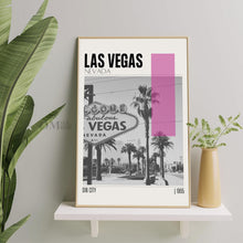 Mid Century Modern Las Vegas Nevada Travel Poster, Retro Wall Art, Vintage Poster Living Room Wall Art, House Warming Gift 1445178397