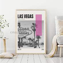 Mid Century Modern Las Vegas Nevada Travel Poster, Retro Wall Art, Vintage Poster Living Room Wall Art, House Warming Gift 1445178397