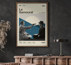 Mid Century Modern Le Samouraï Movie Poster, Retro Le Samouraï Movie Print, Modern Vintage Movie Posters 4346647367