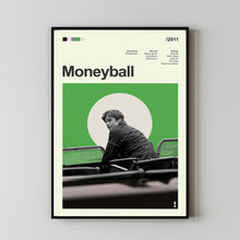 Mid Century Modern Moneyball Movie Poster, Retro Movie Print, Modern Vintage Movie Posters