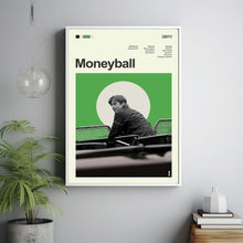 Mid Century Modern Moneyball Movie Poster, Retro Movie Print, Modern Vintage Movie Posters