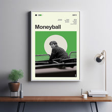 Mid Century Modern Moneyball Movie Poster, Retro Movie Print, Modern Vintage Movie Posters