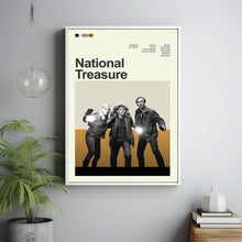Mid Century Modern National Treasure Movie Poster, Retro Movie Print, Modern Vintage Movie Posters