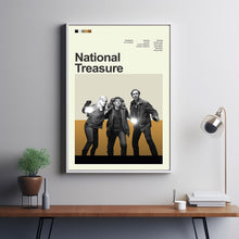 Mid Century Modern National Treasure Movie Poster, Retro Movie Print, Modern Vintage Movie Posters