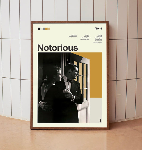 Mid Century Modern Notorious Movie Poster, Retro Movie Print, Modern Vintage Movie Posters (2)