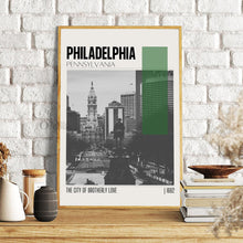 Mid Century Modern Philadelphia Pennsylvania Travel Poster, Retro Wall Art, Vintage Poster Living Room Wall Art, House Warming Gift 1445175263