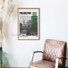 Mid Century Modern Philadelphia Pennsylvania Travel Poster, Retro Wall Art, Vintage Poster Living Room Wall Art, House Warming Gift 1445175263