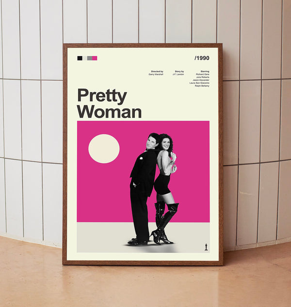 Mid Century Modern Pretty Woman Movie Poster, Retro Movie Print, Modern Vintage Movie Posters (2)