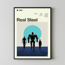 Mid Century Modern Real Steel Movie Poster, Retro Movie Print, Modern Vintage Movie Posters 1