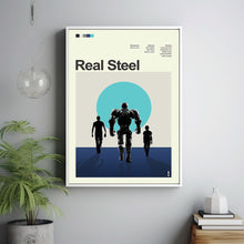 Mid Century Modern Real Steel Movie Poster, Retro Movie Print, Modern Vintage Movie Posters 1