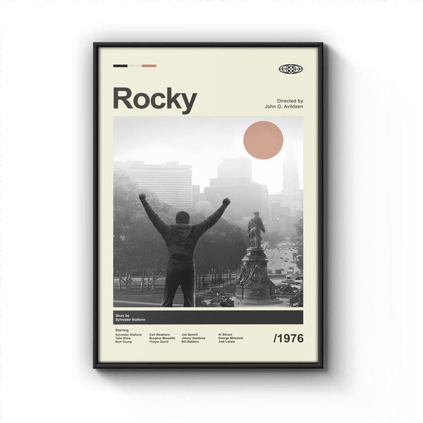 Mid Century Modern Rocky Movie Poster, Retro Movie Print, Modern Vintage Sylvester Stallone Movie Posters 1793733231