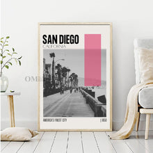 Mid Century Modern San Diego California Travel Poster, Retro Wall Art, Vintage Poster Living Room Wall Art, House Warming Gift 1445176655