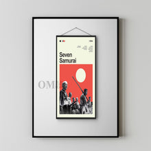Mid Century Modern Seven Samurai Movie Poster, Retro Movie Print, Modern Vintage Movie Posters