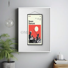 Mid Century Modern Seven Samurai Movie Poster, Retro Movie Print, Modern Vintage Movie Posters