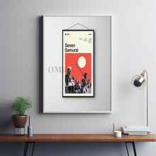 Mid Century Modern Seven Samurai Movie Poster, Retro Movie Print, Modern Vintage Movie Posters