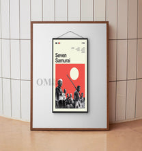 Mid Century Modern Seven Samurai Movie Poster, Retro Movie Print, Modern Vintage Movie Posters