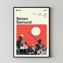 Mid Century Modern Seven Samurai Movie Poster, Retro Movie Print, Modern Vintage Movie Posters (2)