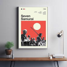 Mid Century Modern Seven Samurai Movie Poster, Retro Movie Print, Modern Vintage Movie Posters (2)