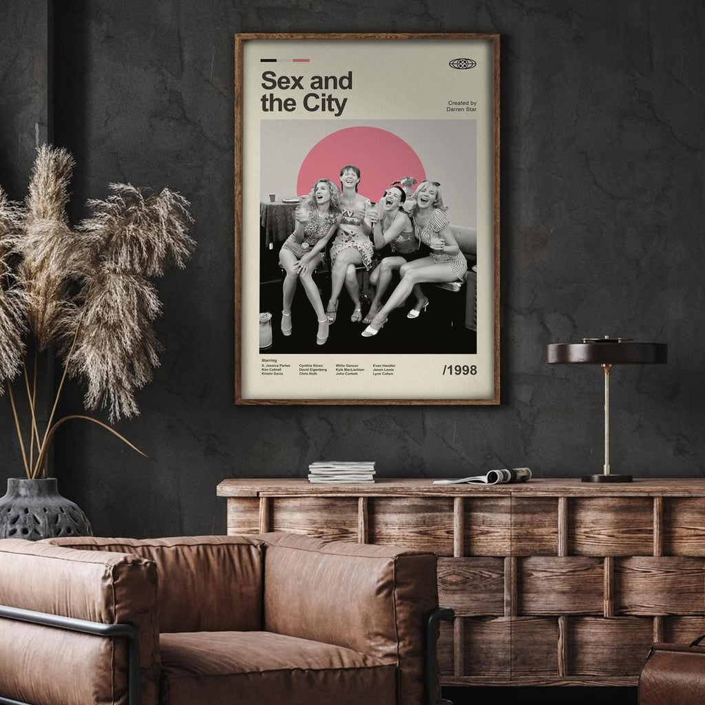 Mid Century Modern Sex and The City Poster, Retro Movie Print
